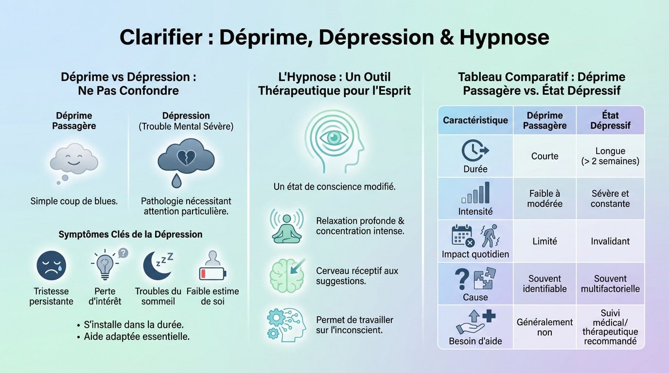 Hypnose dépression : un soutien à votre suivi médical