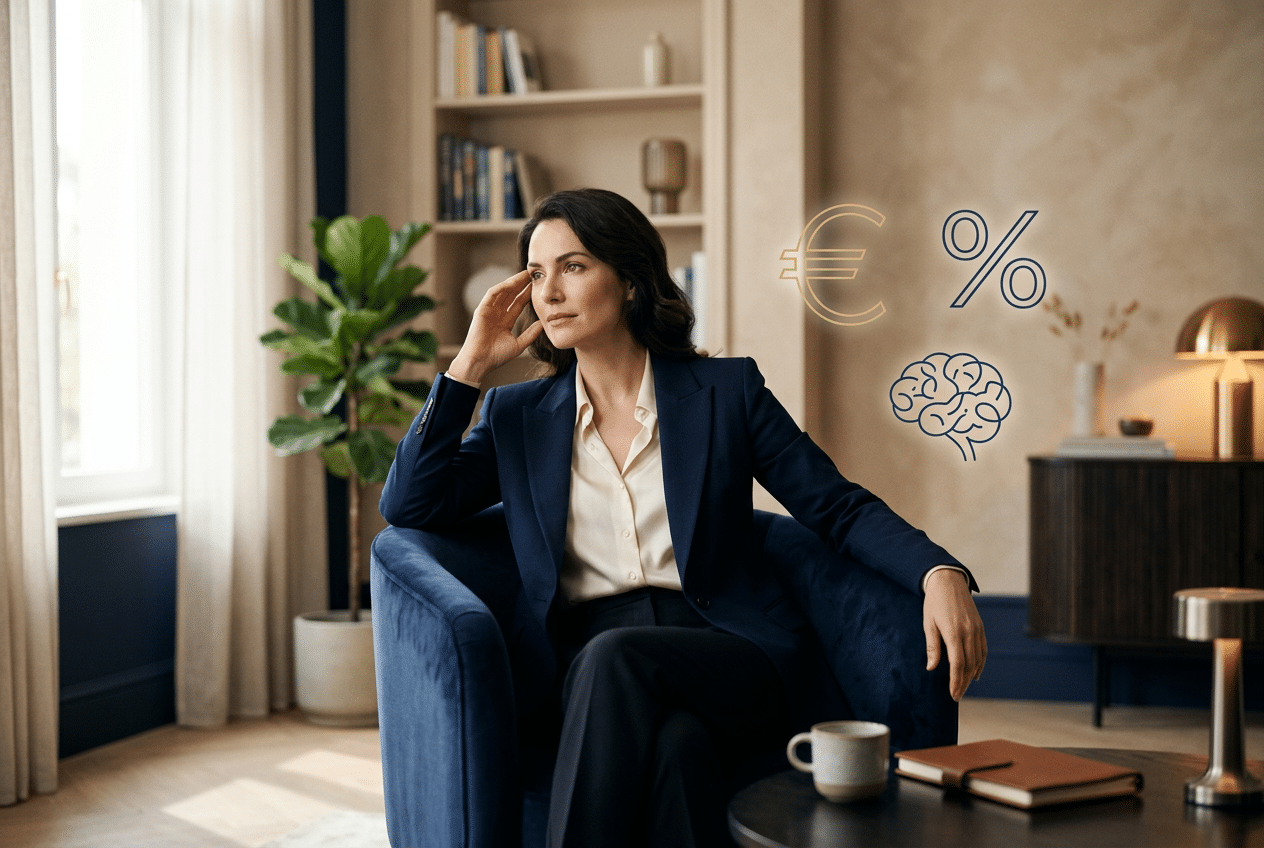 Remboursement de l'hypnose par la Sécu : femme sereine en cabinet, symboles euro et bien-être mental